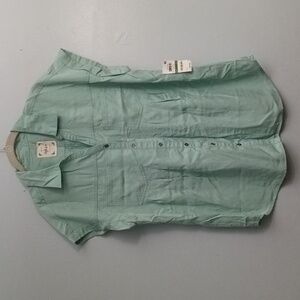 Style & Co size Large women's 100% lyocell mint green cap, roll sleeves …